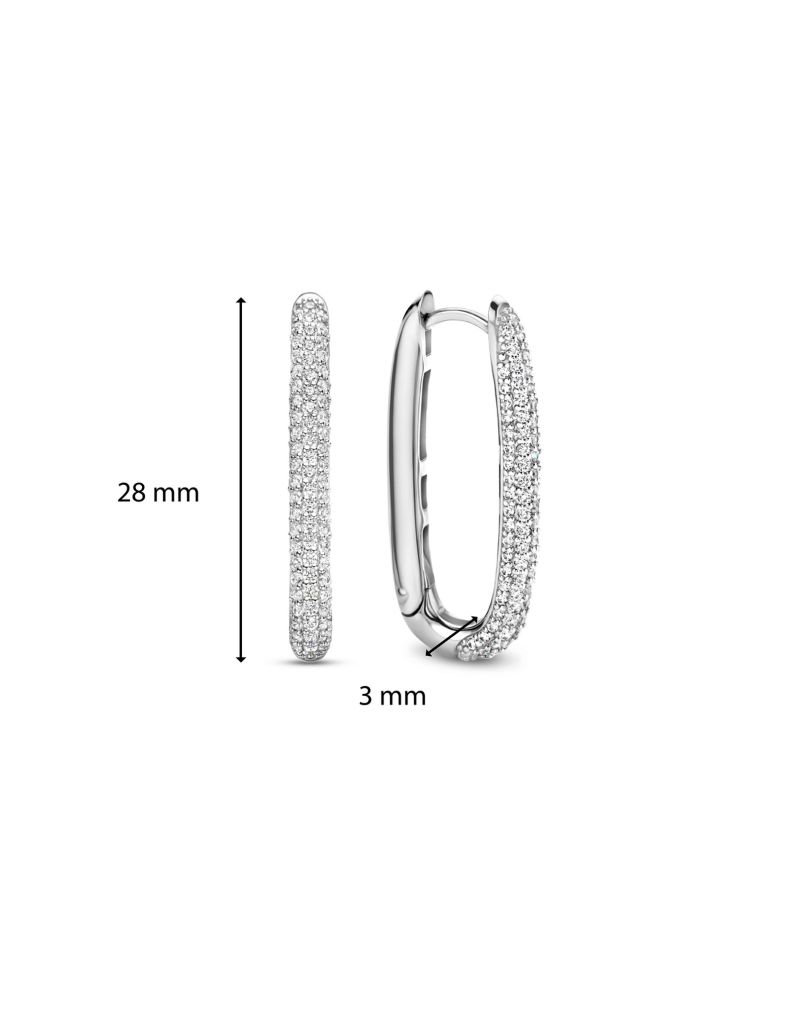 Elongated Zirconia Hoop Earrings- 7902ZI