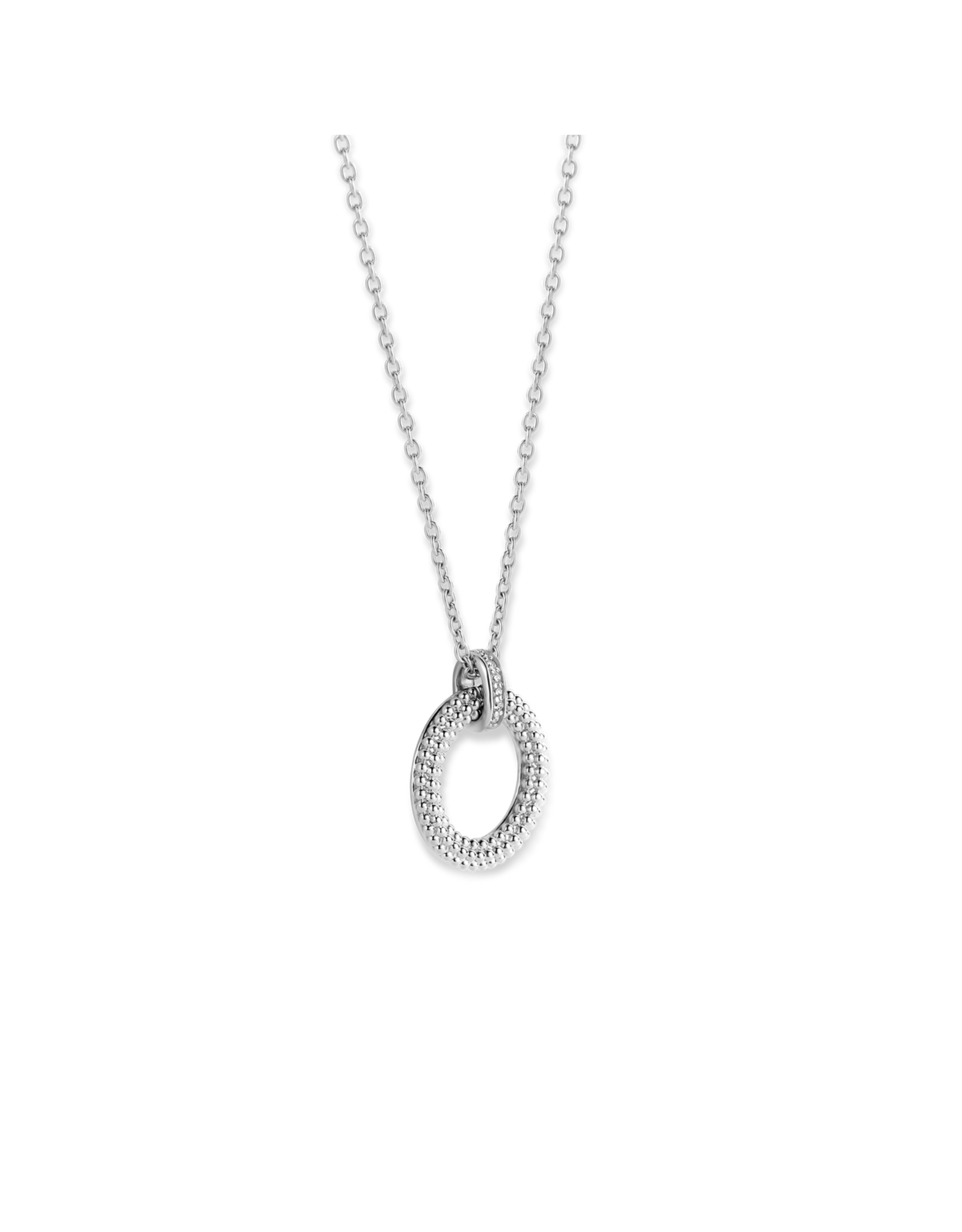 Dainty Textured Circle Necklace- 3999ZI/42