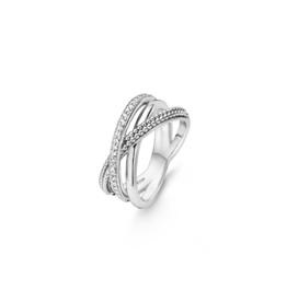 Entwined Silver Textured Ring