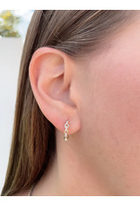 14K Yellow Gold Diamond Link Hoop Earrings, D: 0.10ct