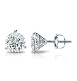 18K W/G Martini Setting Diamond Stud Earrings, D: 0.81ct