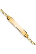 14K Yellow Gold Curb Link Baby ID Bracelet, 5.5"