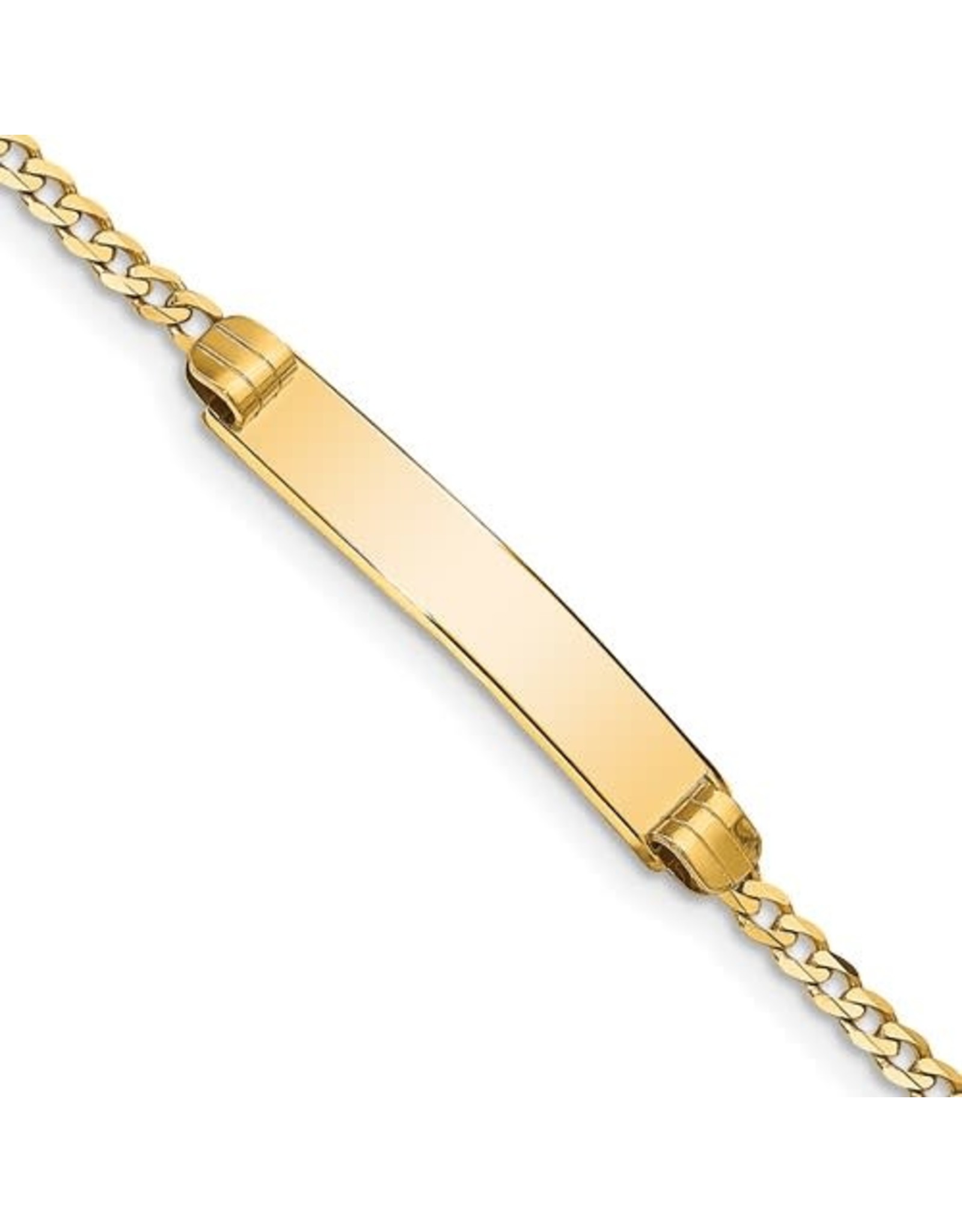 14K Yellow Gold Curb Link Baby ID Bracelet, 5.5"