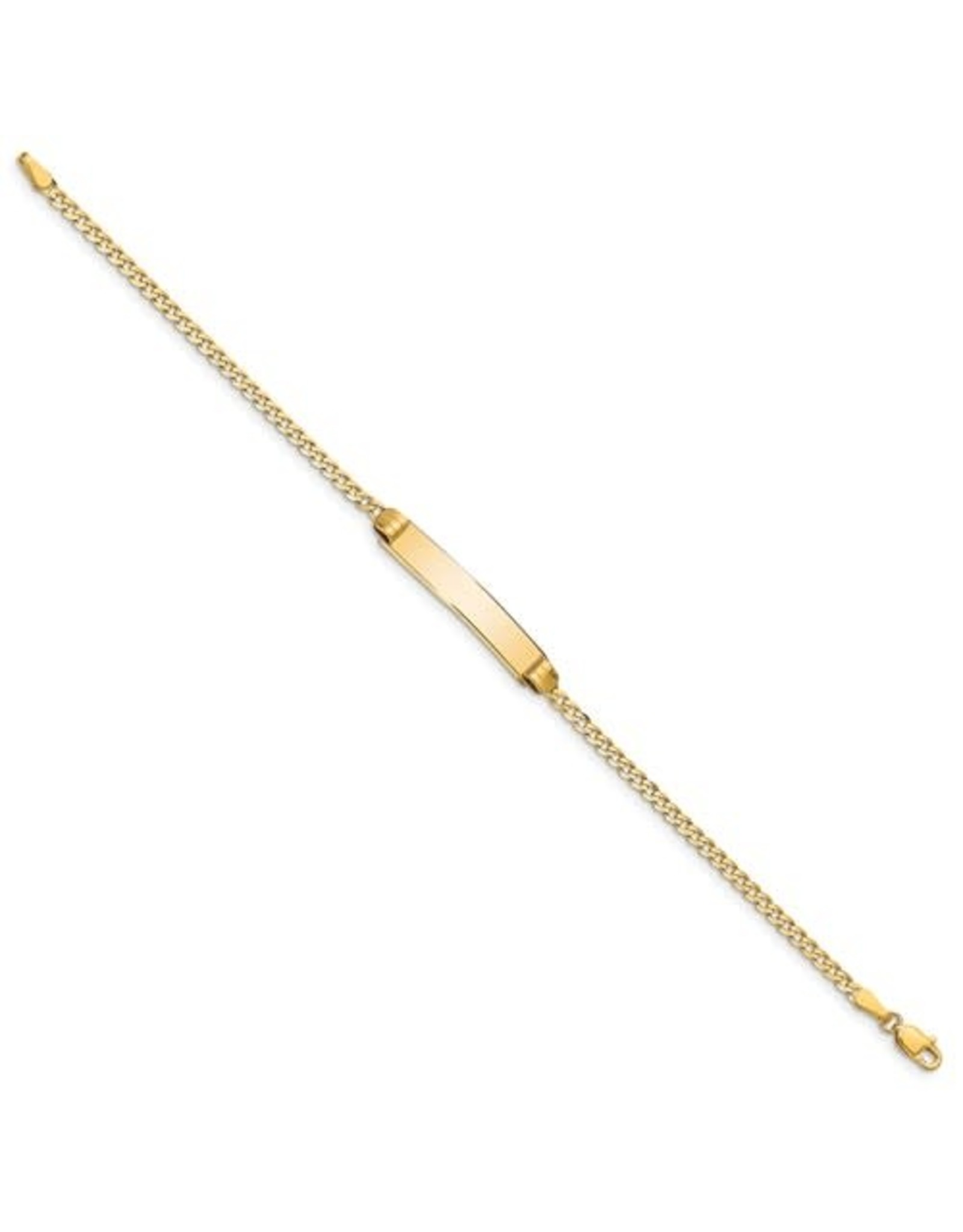 14K Yellow Gold Curb Link Baby ID Bracelet, 5.5"