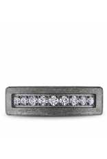 14K Rose Gold & Tantalum Gray Diamond Band with Diamond Brush Finish - 7mm, size 10