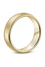 14K Yellow Gold Sandpaper Center Band with High Polish Edges - 6.5mm