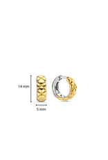 Yellow Gold Plated Quilted Huggie Earrings- 7911SY