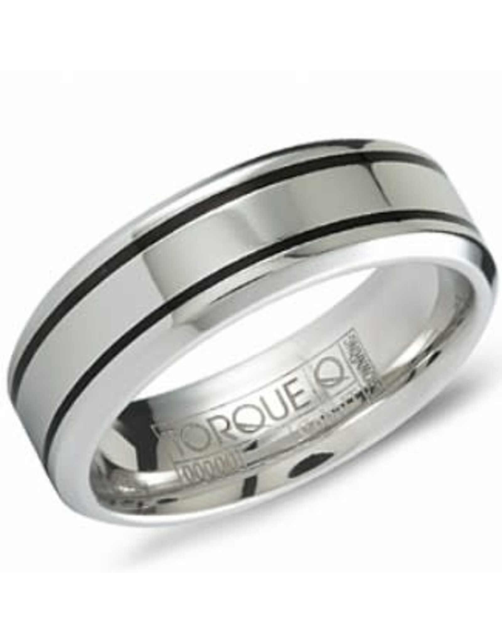 White Cobalt Band with Black Lines - 7mm