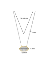 Geometric Pave Necklace- 34040ZY/42