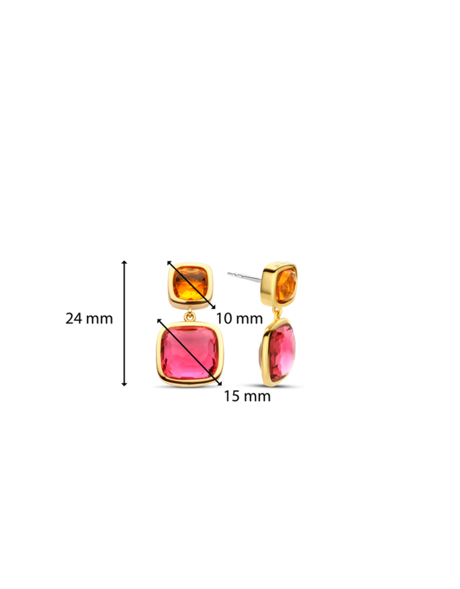 Orange and Pink Statement Earrings- 7908OR