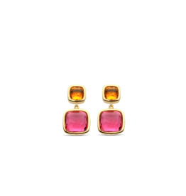 Orange and Pink Statement Earrings