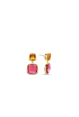 Orange and Pink Statement Earrings- 7908OR