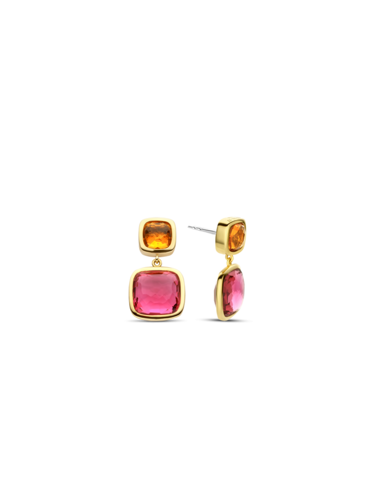 Orange and Pink Statement Earrings- 7908OR