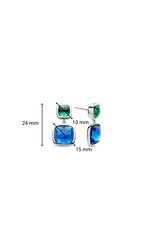 Blue and Green Statement Earrings- 7908DB