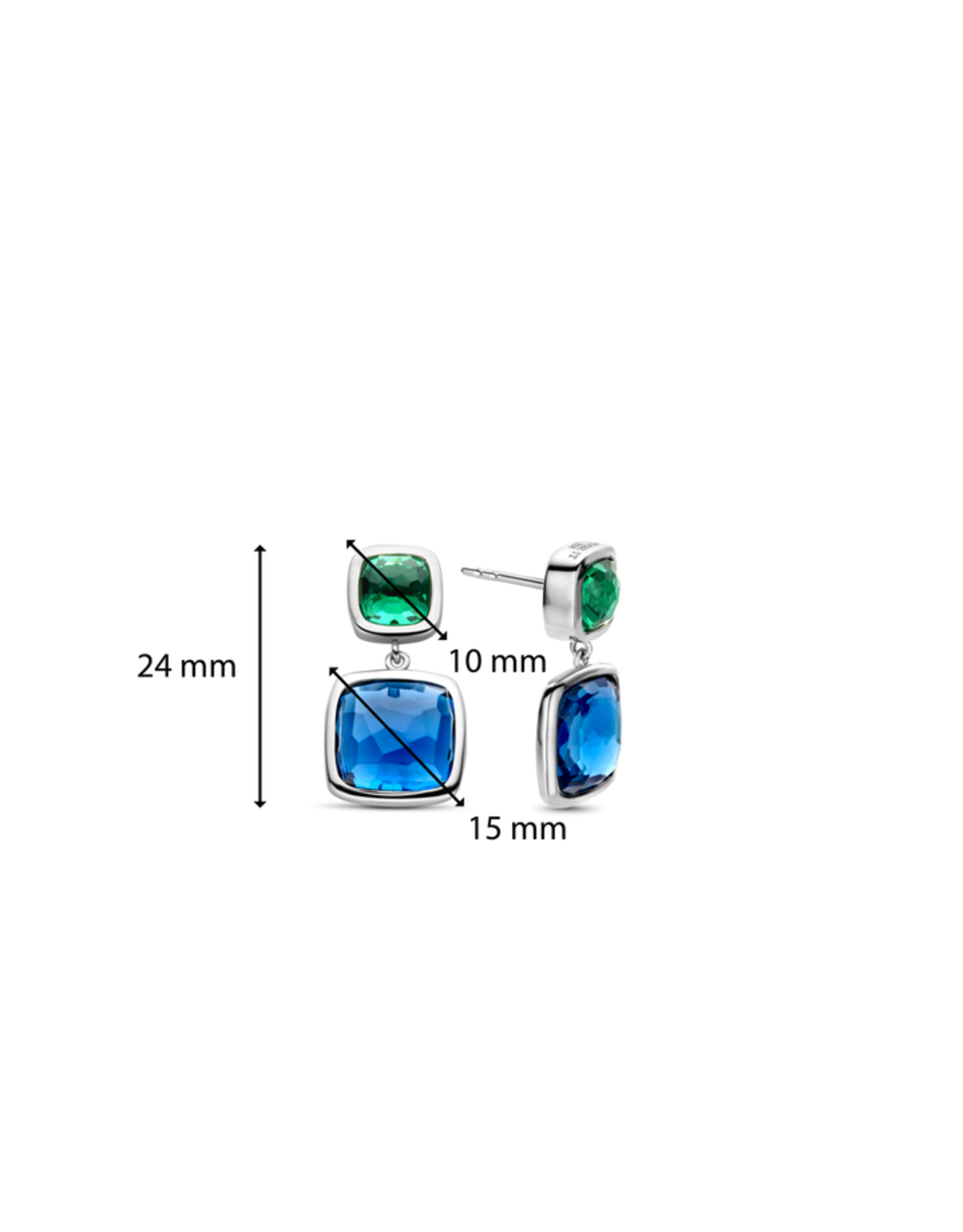 Blue and Green Statement Earrings- 7908DB