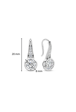 Silver Bezel CZ Wire Earrings- 7952ZI
