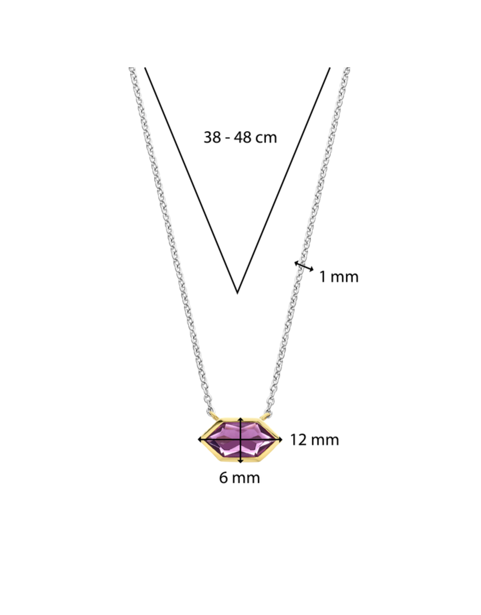 Geometric Purple Necklace- 34041PU/42