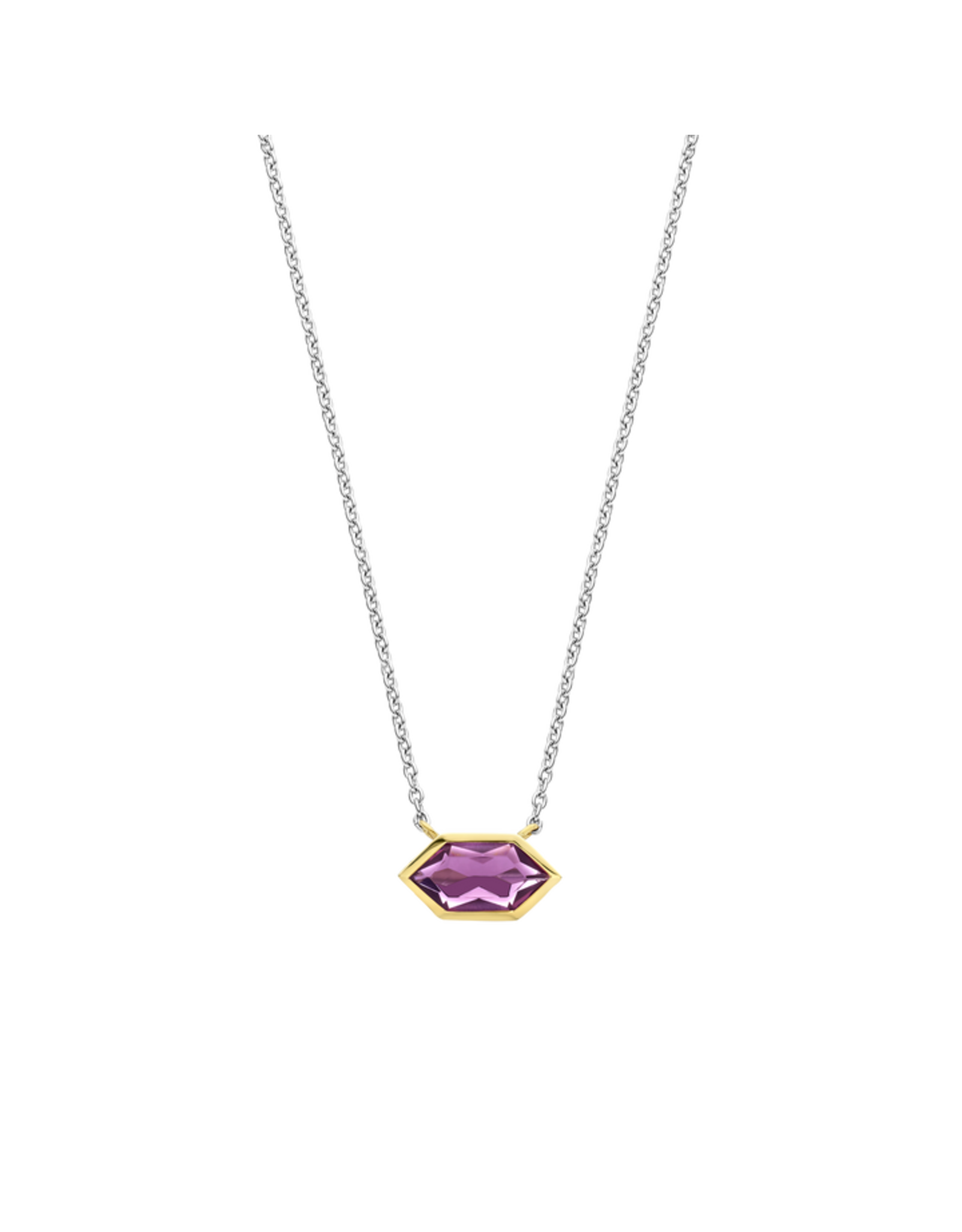 Geometric Purple Necklace- 34041PU/42