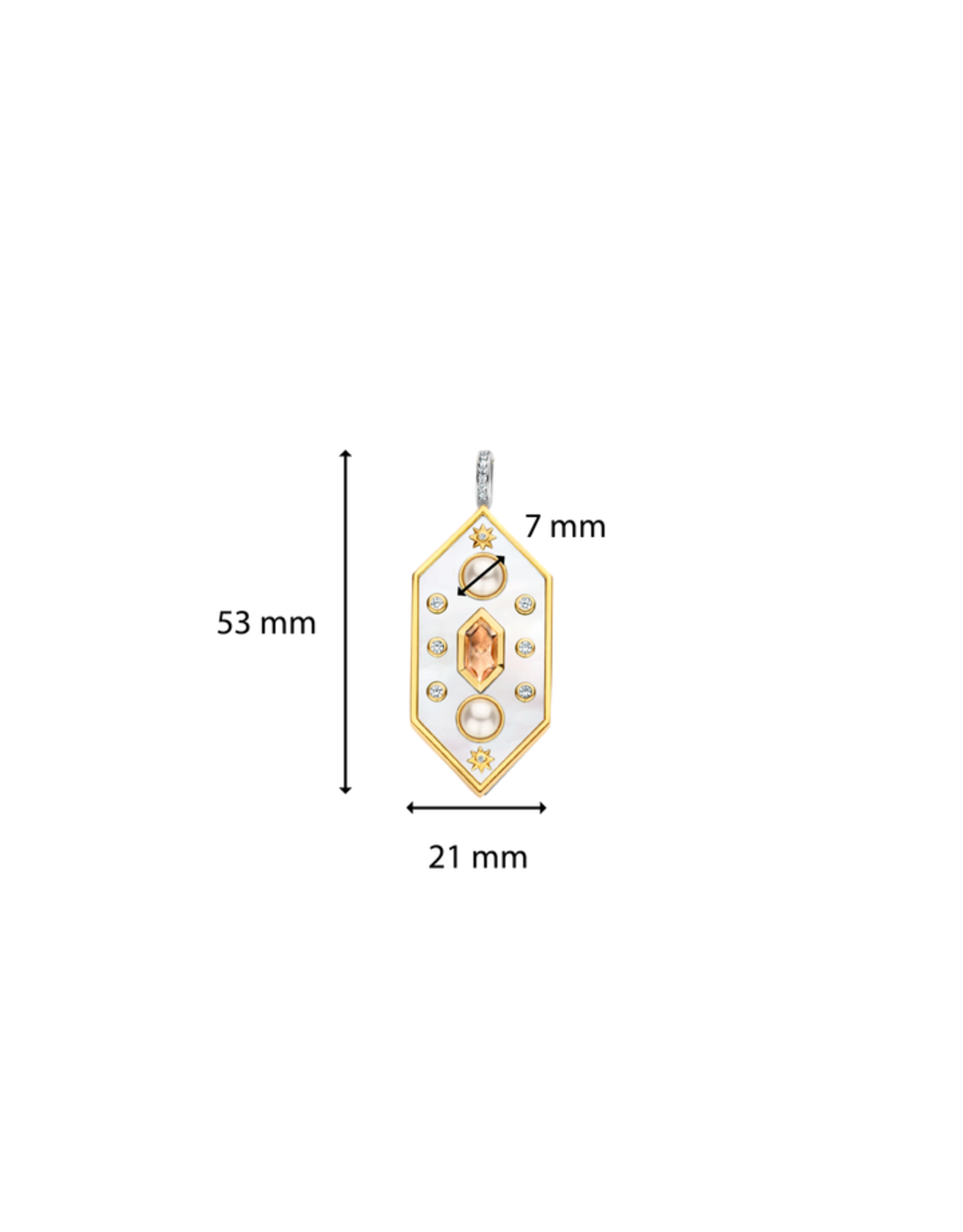 Mother Of Pearl Jeweled Pendant- 6825MW
