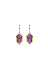 Geometric Purple Stone Earrings- 7945PU