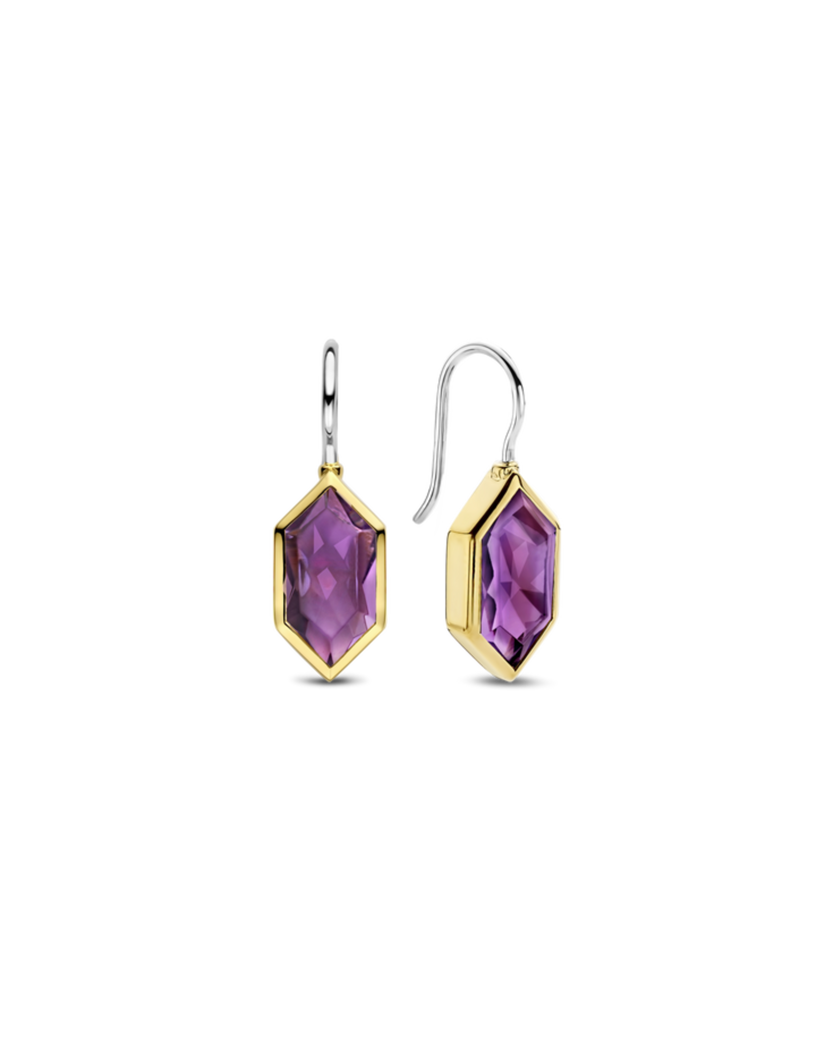 Geometric Purple Stone Earrings- 7945PU