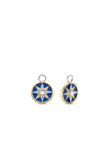 Lapis Compass Earring Charms- 9267BL