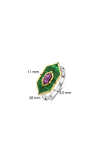Geometric Malachite Jeweled Ring- 12309MA/56