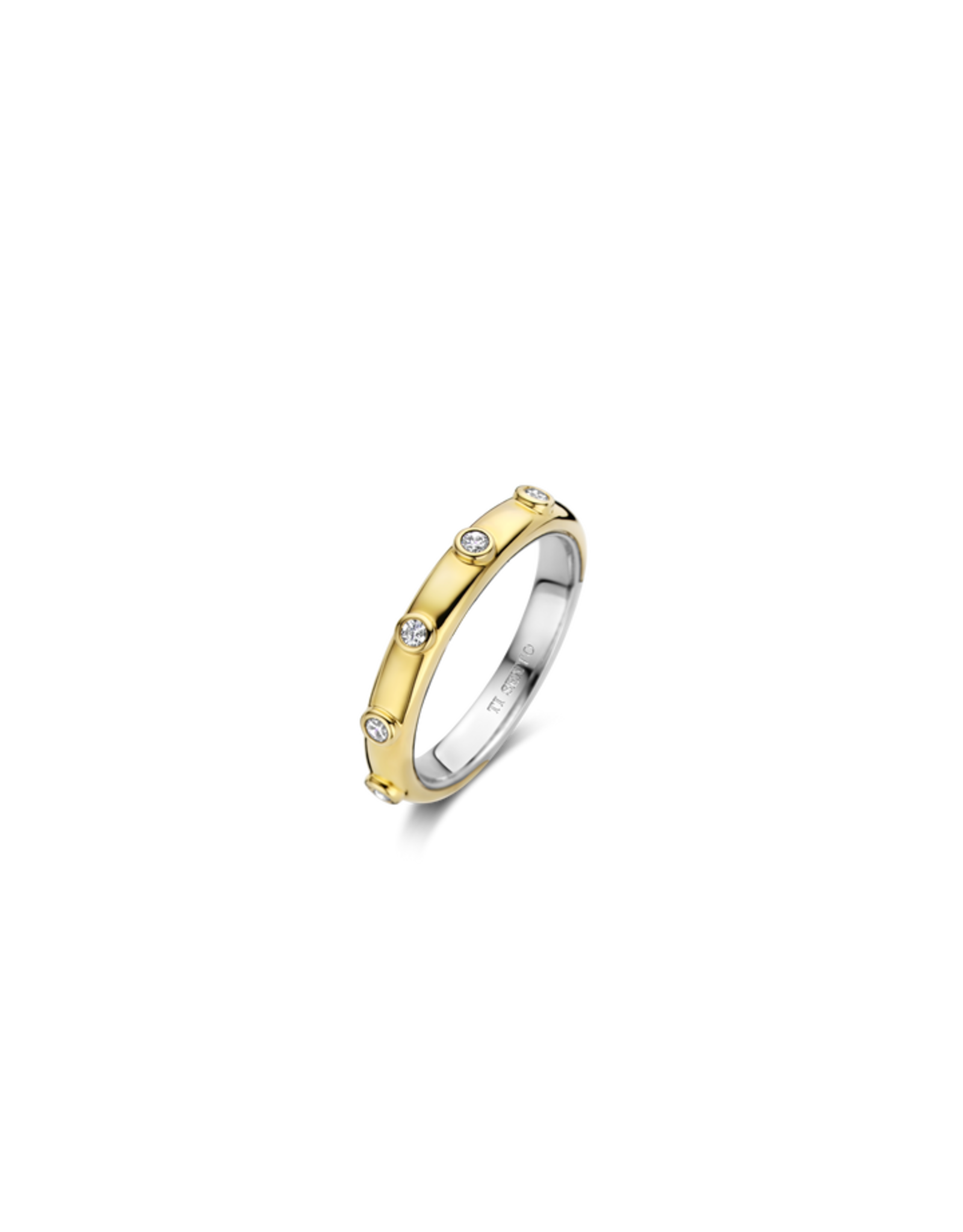 Yellow Plated Bezel Set Stackable Band- 12316ZY/54