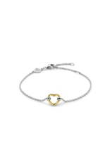 2 toned Dainty Heart Bracelet - 23017SY
