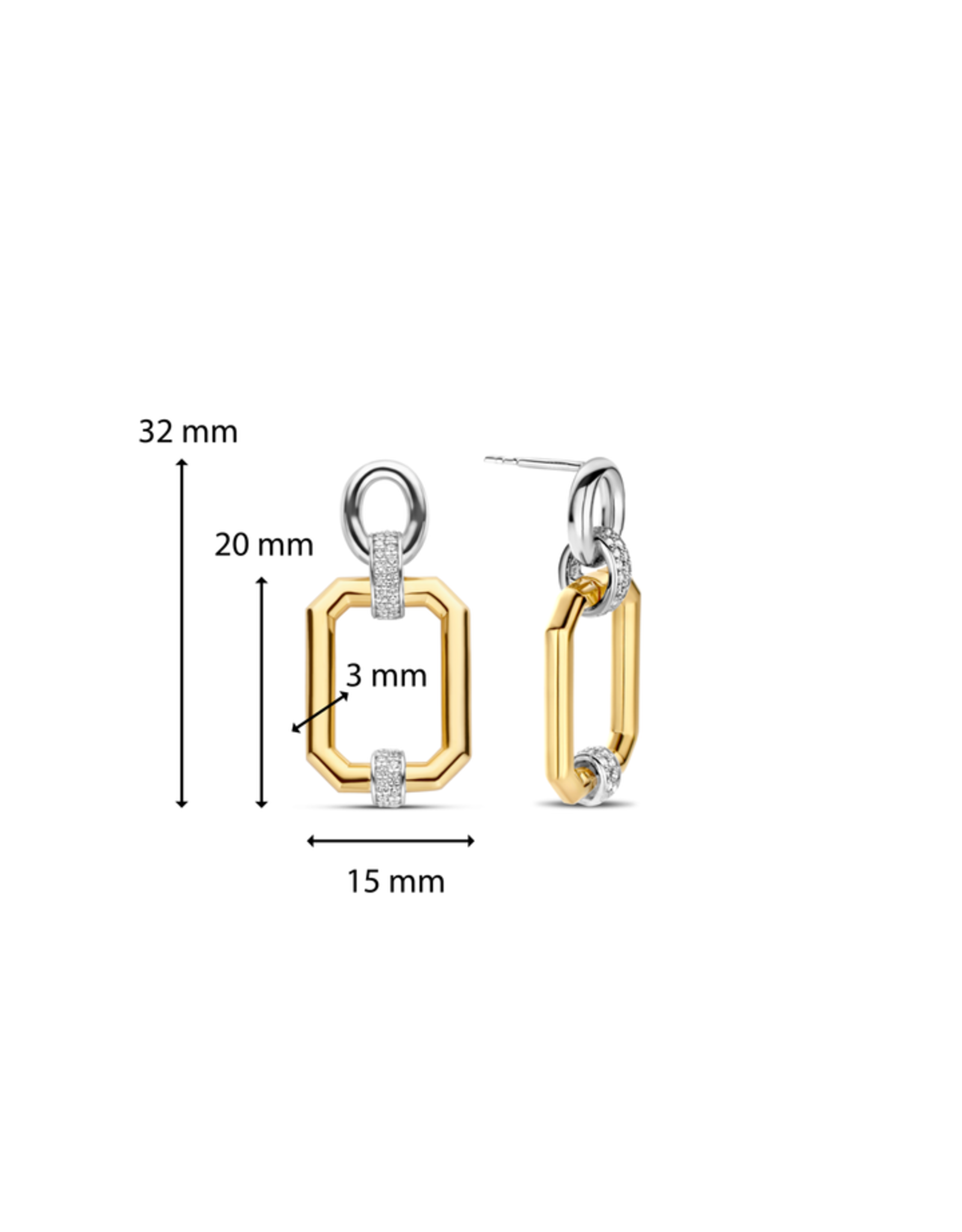 7920ZY- Yellow Plated Geometric Shaped Earrings