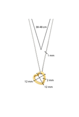 Yellow Plated Heart Necklace- 34022SY/42