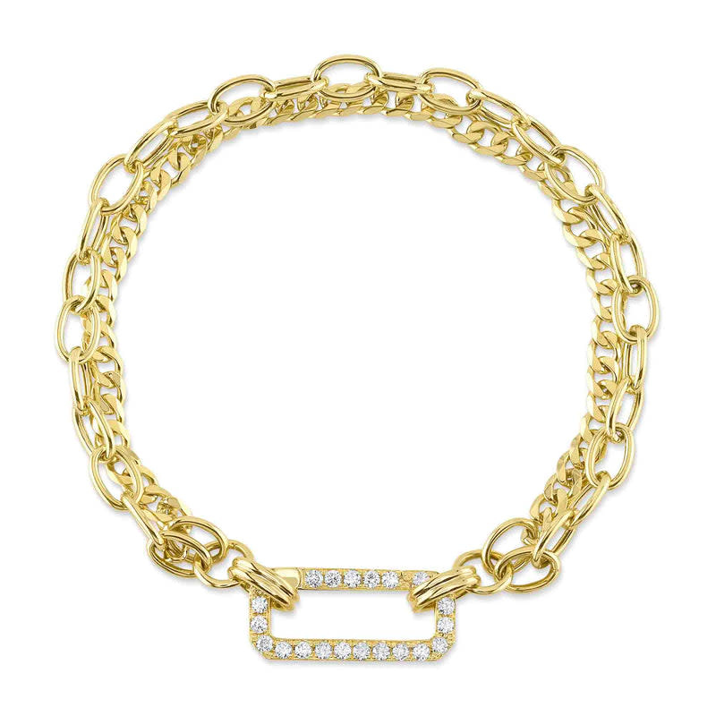 9ct Yellow Gold Double Link Bracelet 7