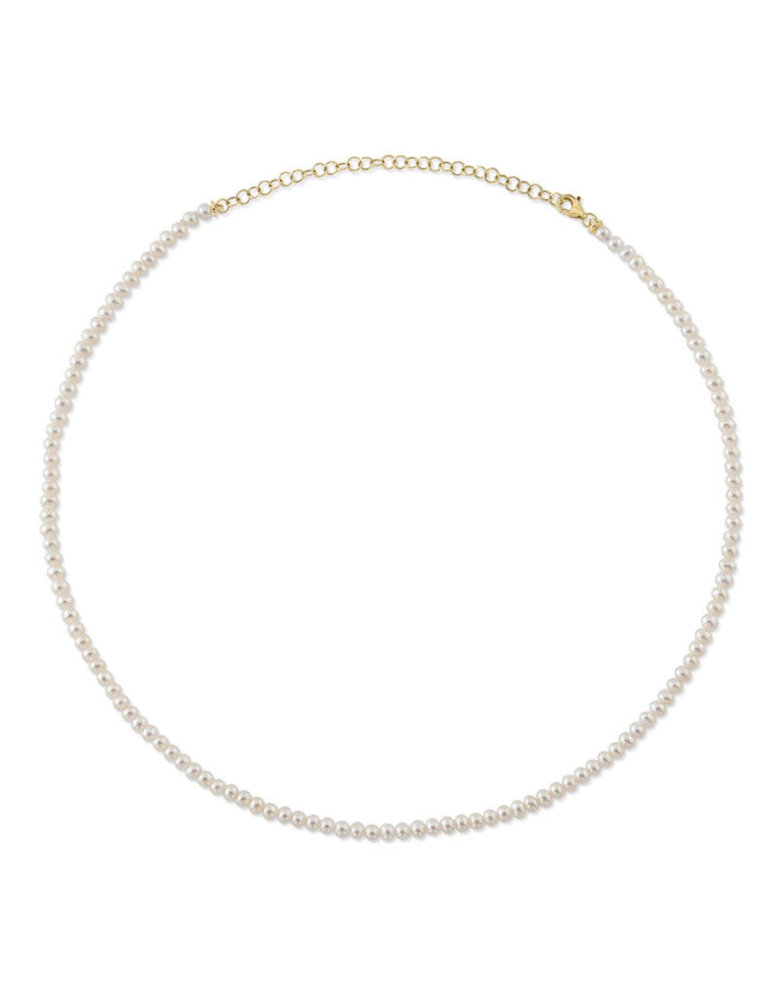 14K Yellow Gold Adjustable Cultured Pearl Strand, P: 4mm