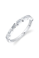 14K White Gold Stackable Diamond Baguette Band, D: 0.35ct