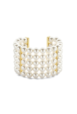 Yellow Plated 5 Row Pearl Cuff- 23030YP