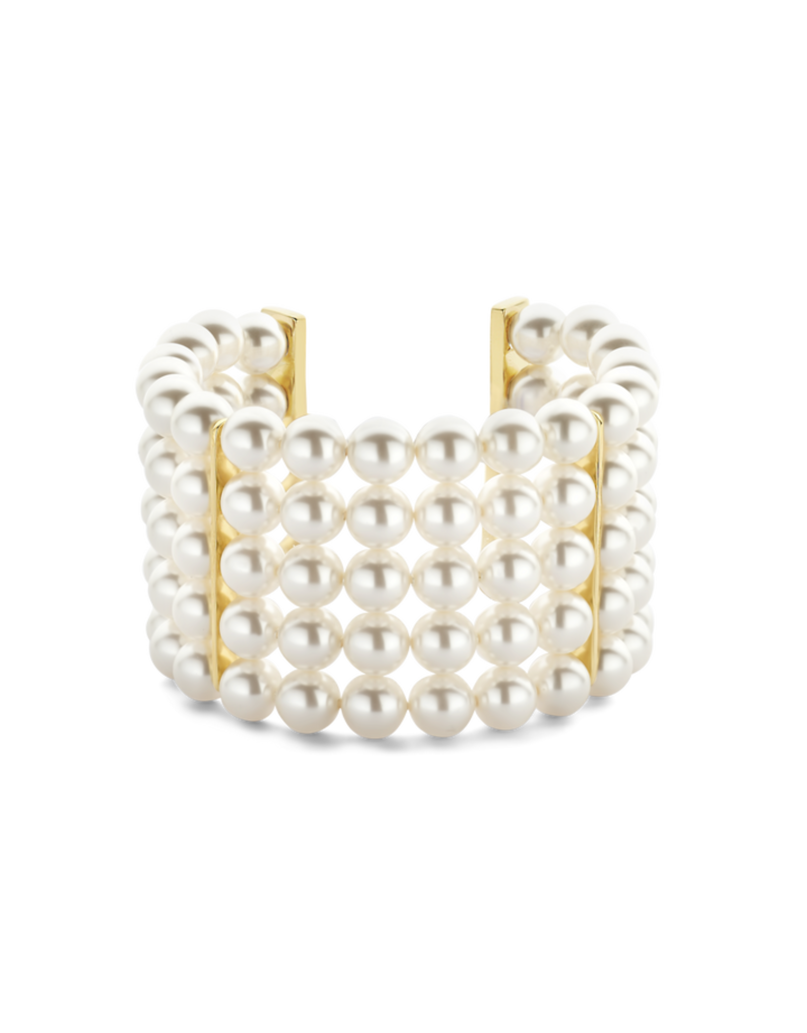 Yellow Plated 5 Row Pearl Cuff- 23030YP