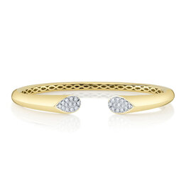 14K Y/G Chunky Diamond Bangle