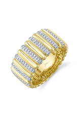 14K Yellow Gold Fluted Diamond Ring, D :0.31ct