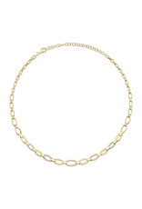 14K Yellow Gold Diamond Link Necklace, D: 0.74ct