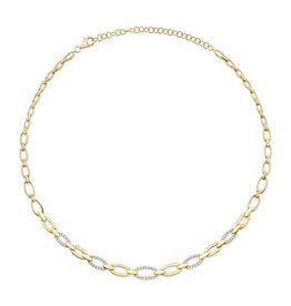 14K Y/G Diamond Link Necklace