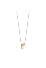 Pearl with Yellow Gold-Plated Rope Trim Necklace