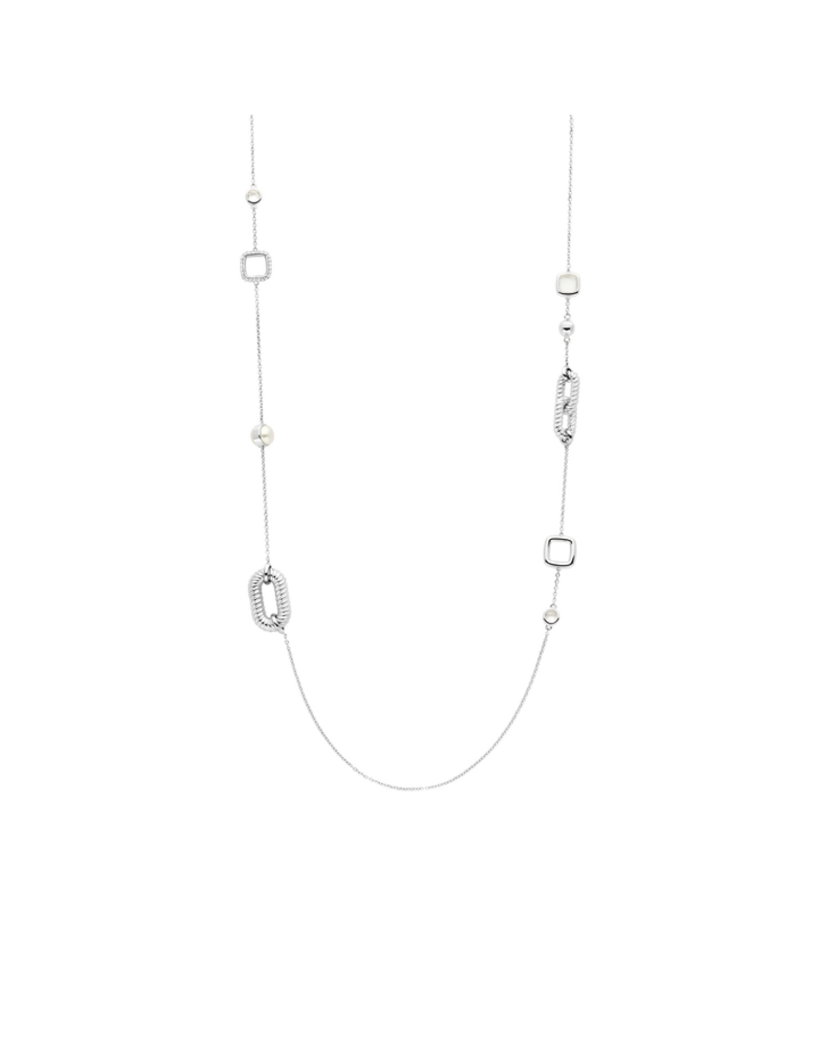 Long Silver Accented Necklace