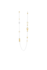 Long Yellow Gold-Plated Accented Necklace