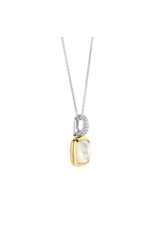 Gold-Plated Mother of Pearl Pendant with Smooth Bezel