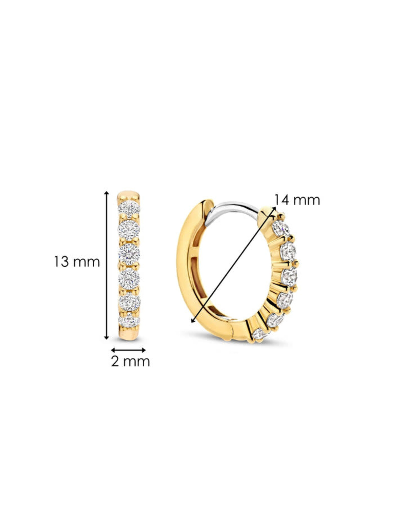 Yellow Gold-Plated Shared Prong Hoops