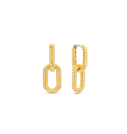 Gold-Plated Rope Paperclip Earrings