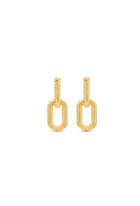 Yellow Gold-Plated Rope Paperclip Earrings