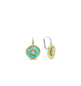 Gold Plated Turquoise Sun Earrings