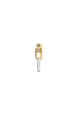 Yellow Gold Plated Link Ring with Zirconia