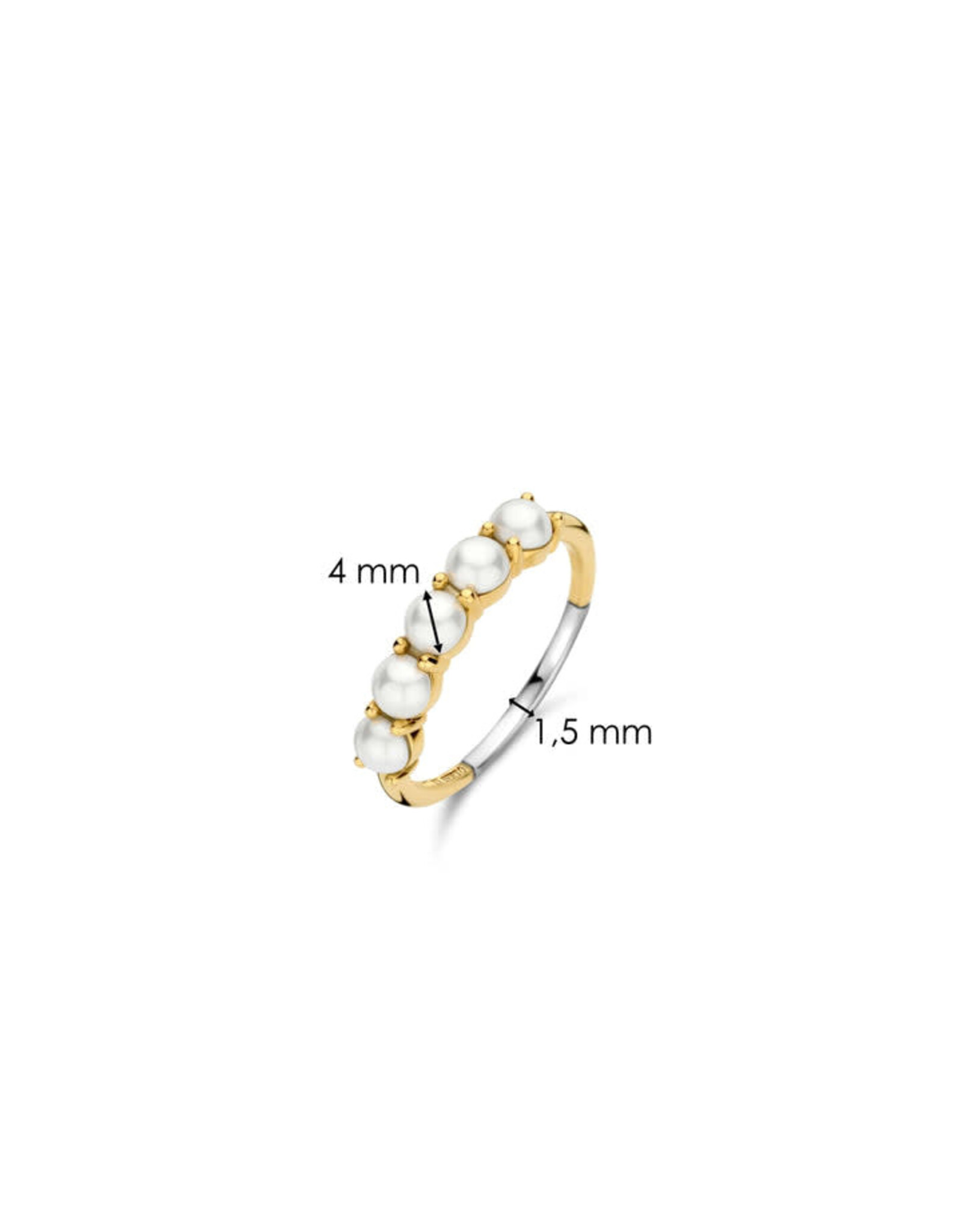 Yellow Gold Plated Stackable Pearl Ring